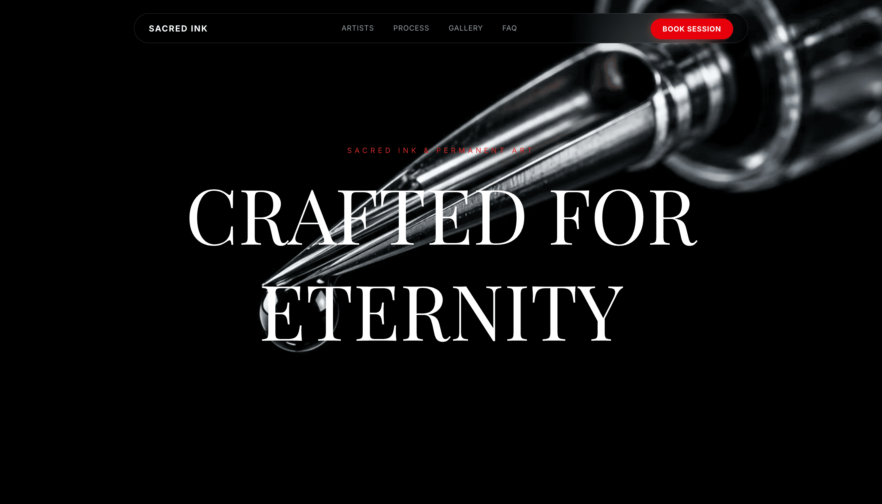 Tattoo landing demo Screenshot